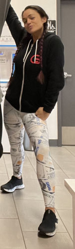 Customer photo review of Dollar Bill Leggings