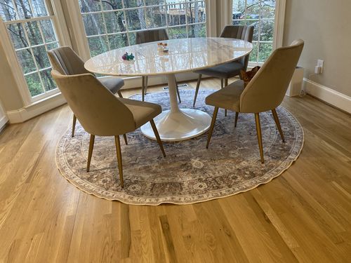 Customer photo review of Distressed Vintage Cezanne Blush Round Rug