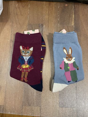 Customer photo review of Witty Socks™ Mr. & Mrs. Feline