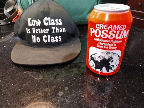 Customer photo review of Creamed Possum Beersy Silicone Sleeve Hide-a-Beer Can Cooler