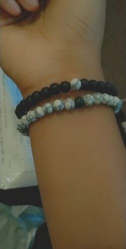 Customer photo review of His & Hers Distance Bracelets