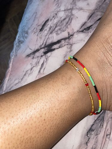 Customer photo review of Ghanaba Beaded Anklet