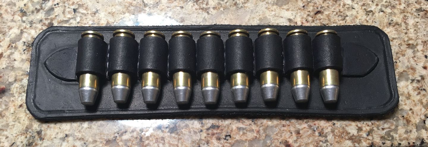 Customer photo review of Leather Cartridge Loops Stitching Guide - Free Printable Template