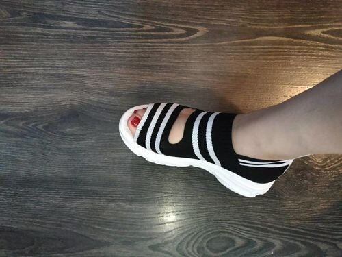 Customer photo review of LiLyTA™ Casual Woven Wedge Comfy Open Toe Sandals