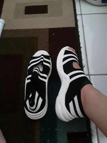 Customer photo review of LiLyTA™ Casual Woven Wedge Comfy Open Toe Sandals