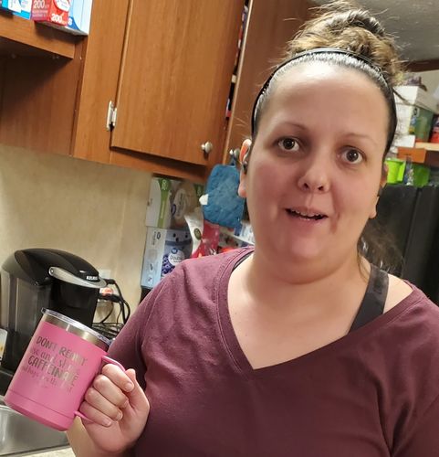 Customer photo review of $10/12 Tuesday | Caffeinate And Hope For The Best 15oz Coffee Mug Tumbler