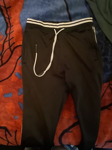 Customer photo review of Premium Triple Stripe Track Pants Black - White (ZCM4841)