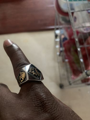 Customer photo review of 1%ER SKULL RING