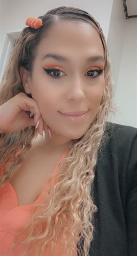 Customer photo review of Curly Ash Blonde