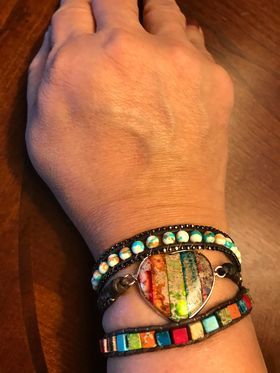 Customer photo review of Chakra Moonlight Protection Wrap Bracelet