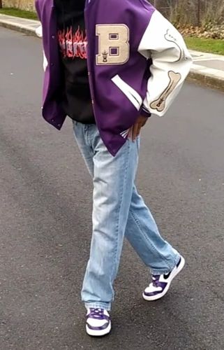 Customer photo review of "Blessed" Varsity Jacket