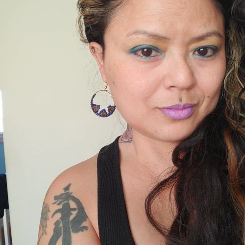 Customer photo review of Tboli Hoops Inward Earrings