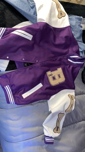 Customer photo review of "Blessed" Varsity Jacket