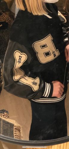 Customer photo review of "Blessed" Varsity Jacket