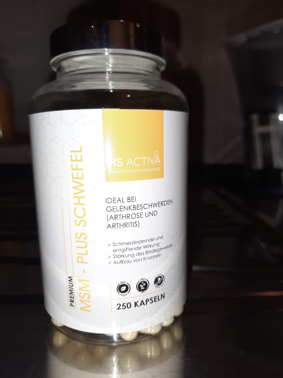 Customer photo review of Gelenk Komplex (MSM Plus Schwefel) - (250 Kapseln oder 800g Pulver)