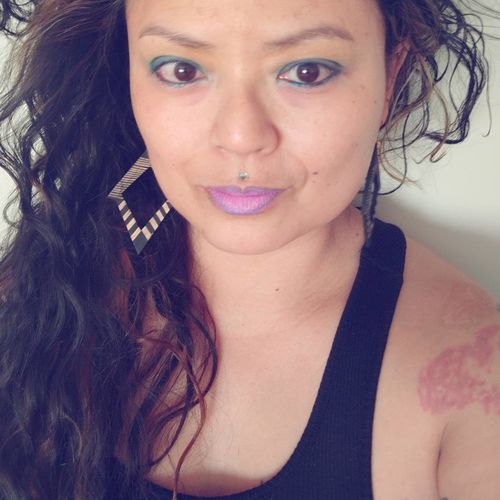 Customer photo review of Tala Wooden Earrings