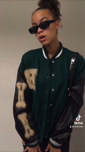 Customer photo review of "Blessed" Varsity Jacket