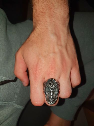 Customer photo review of MASONIC SKULL RING