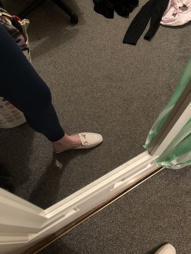 Customer photo review of Meryl Beige Backless Mules