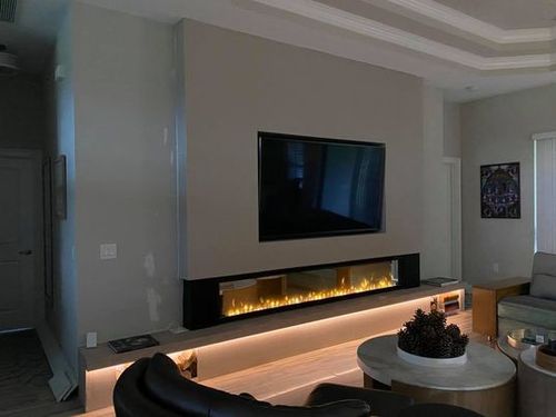Customer photo review of Dimplex IgniteXL 100" Linear Recessed / Built in Electric Fireplace