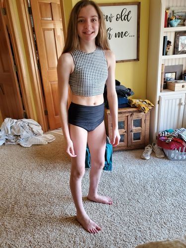 Customer photo review of Hello Bombshell Top | Black & White Gingham | Final Sale