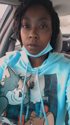 Customer photo review of Raw Amethyst/Rose Quartz Necklace