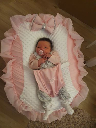Customer photo review of Personalised Pink Frilly Bling Baby Bean Bag