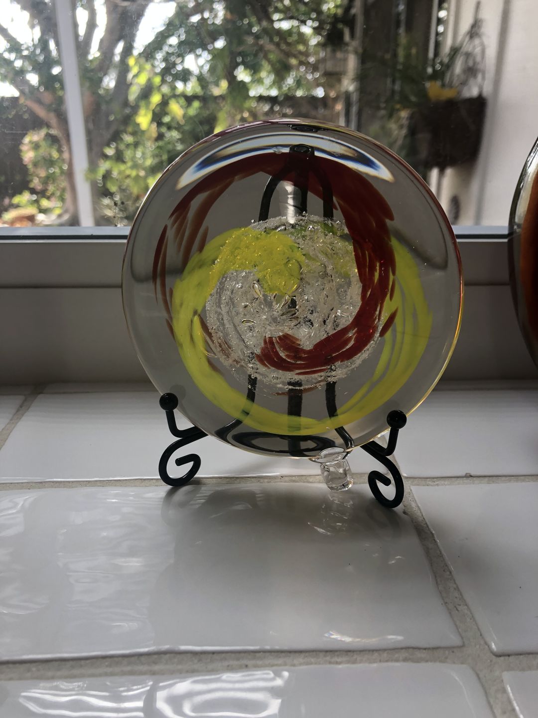 Customer photo review of Glass Suncatcher with Infused Cremation Ash