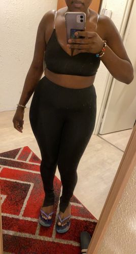 Customer photo review of Ensemble top bretelle transparente et bas avec fente