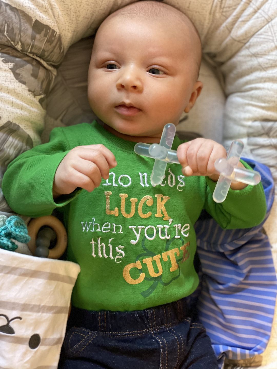 Customer photo review of moonjax® baby teether 2-pack