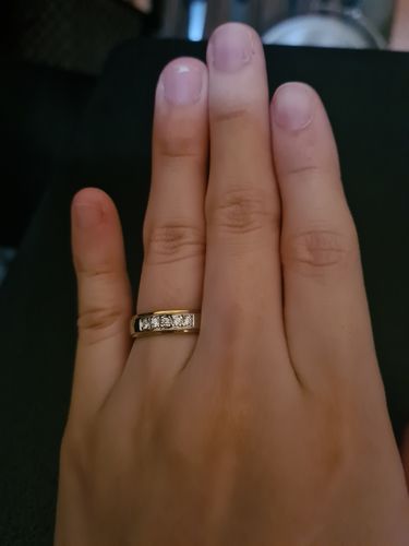 Customer photo review of Tuscany Premier Two Tone Wedding Rings