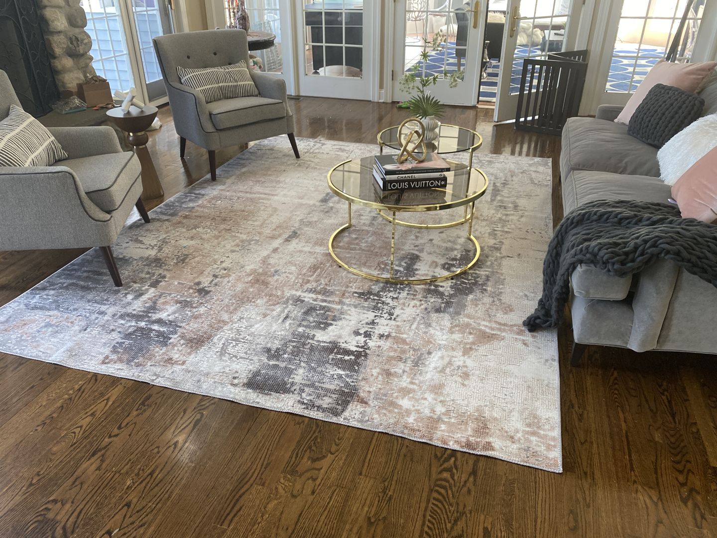Customer photo review of Abstract Twilight Ash Rug