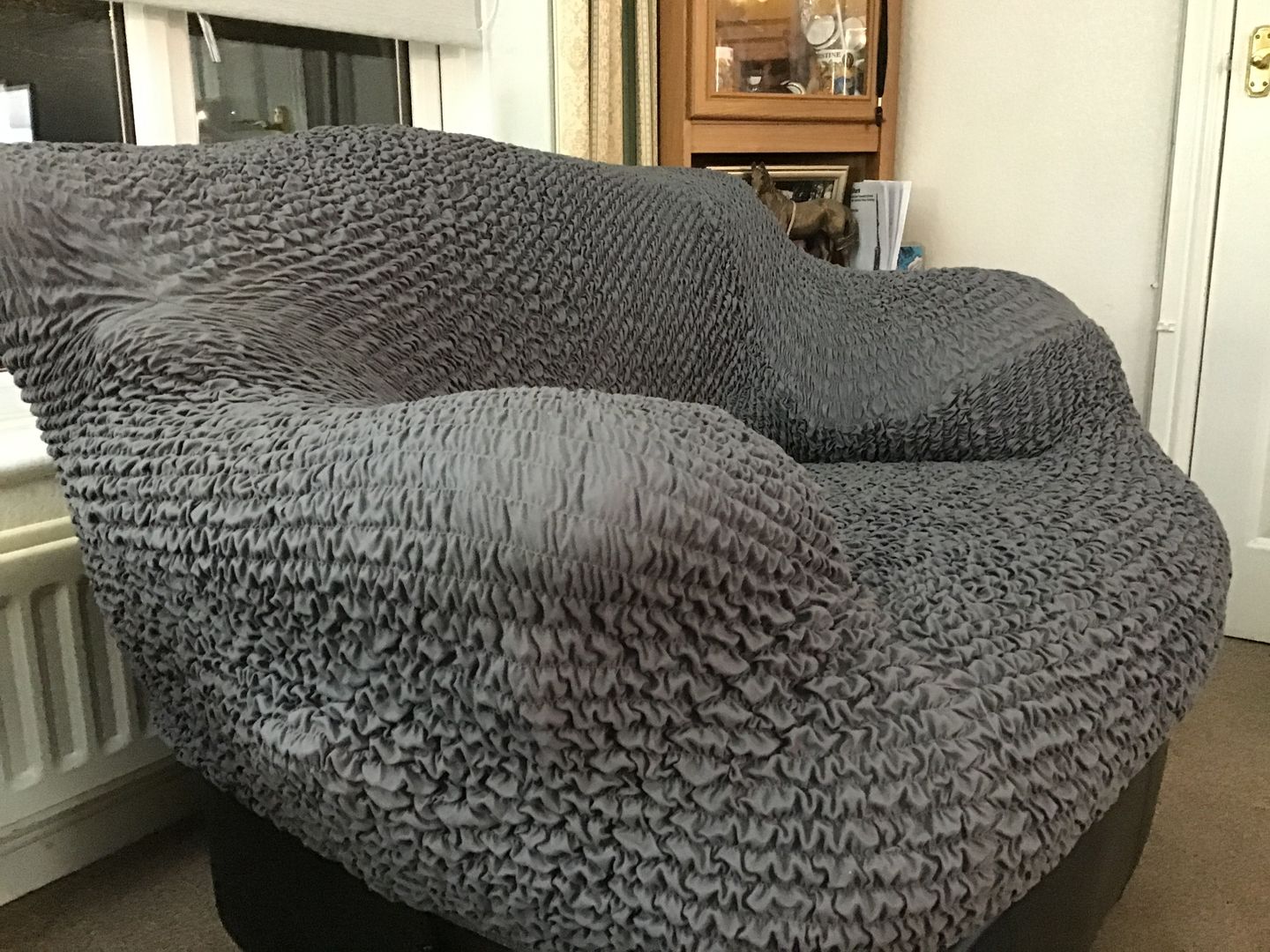 Customer photo review of Arm Chair - Charcoal Microfibra
