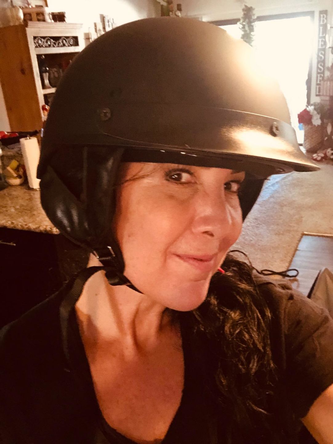 Customer photo review of Vintage Half Helmet Open Face Sun Visor DOT Approved