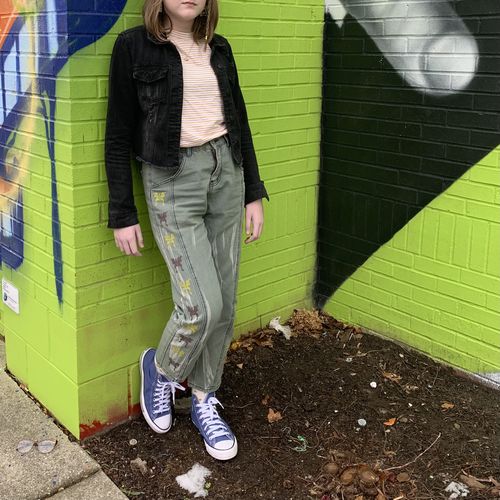 Sheryl H. review of CH Butterfly Embroidered Denim Pants image 1 out of 1