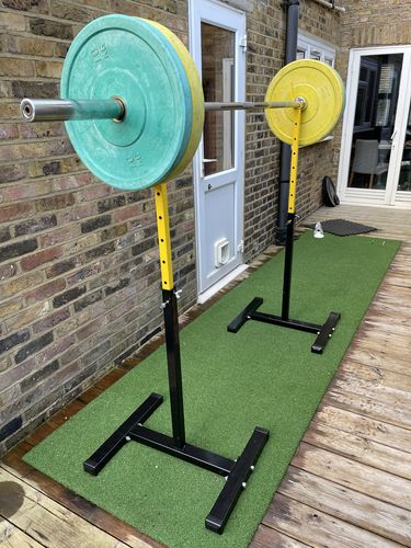 Customer photo review of NEW Iron-Strength Colourful Squat Stands 300kg  Pair