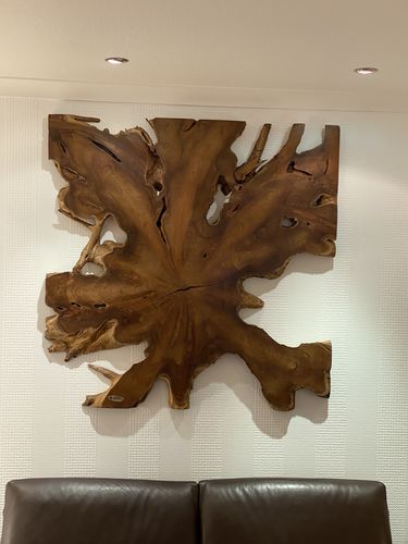 Customer photo review of Wandbild NAGA 100cm x 100cm aus Teak Holz