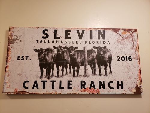 Customer photo review of Cattle Ranch Rustic Sign