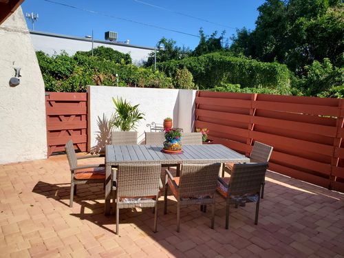 Customer photo review of Sorrento 9 Piece Outdoor Dining Table Set in Gray