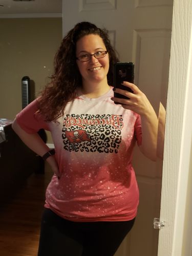 Customer photo review of Tampa Bay Buccaneers Leopard Football Shirt