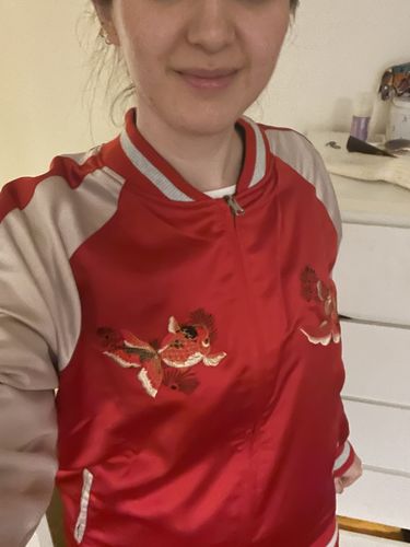 Customer photo review of Koi & Goldfish Sukajan Souvenir Jacket [Reversible]