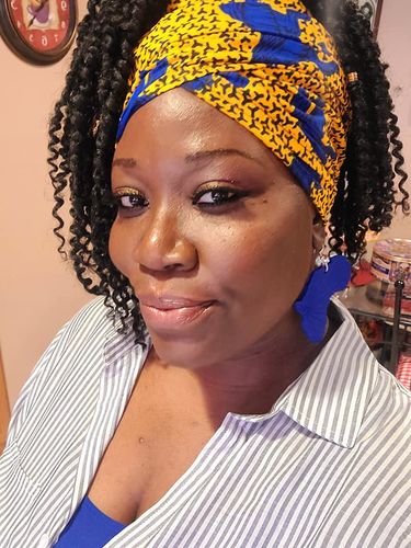 Customer photo review of African Print Kora Head Wrap