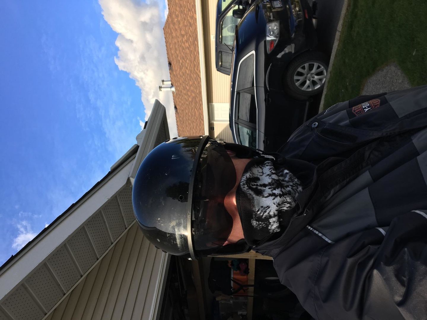Customer photo review of Vintage Half Helmet Open Face Sun Visor DOT Approved