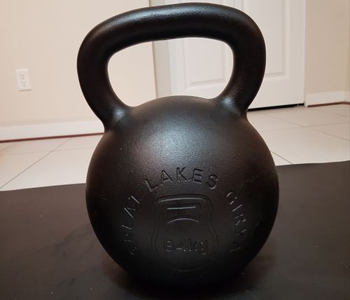 Customer photo review of 84kg Tweener Military Grade E-coated/ or Powder Coated Cast Iron Kettlebell by GreatLakesGirya