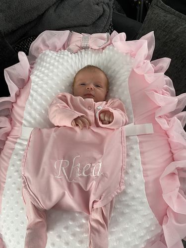 Customer photo review of Personalised Pink Frilly Bling Baby Bean Bag