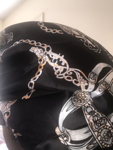 Customer photo review of Locs & Natural Hair Satin Lined Bonnets