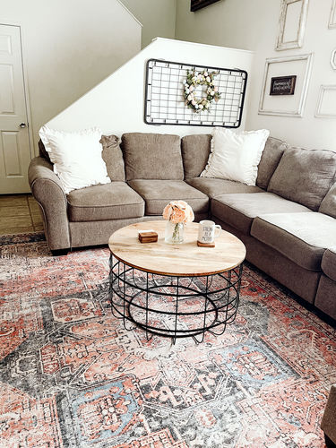 Customer photo review of Distressed Vintage Cezanne Terracotta Sky Area Rug