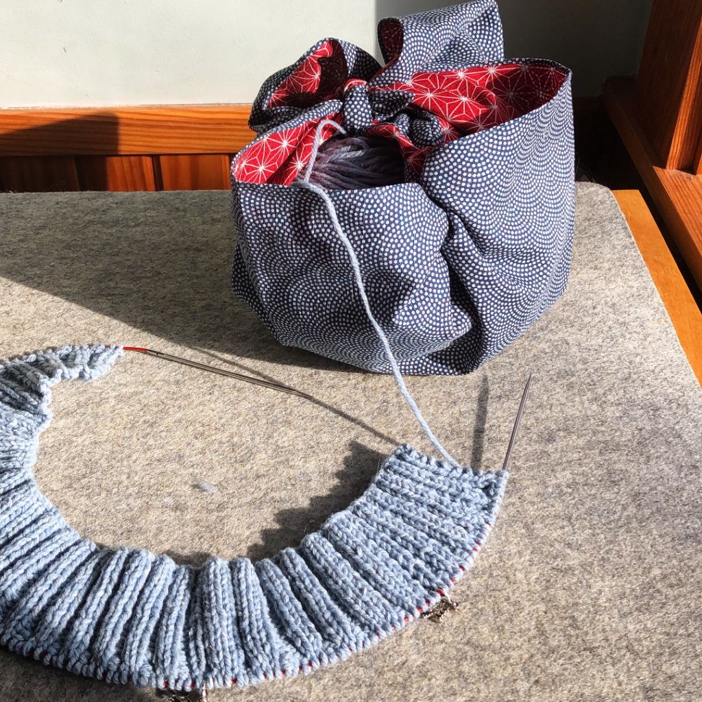 Customer photo review of Double Sided Furoshiki Wrapping Cloth | Asanoha Nami Navy & Red