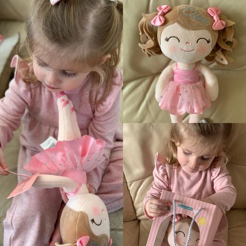Customer photo review of NEW - Personalized Ballerina Leyadoll with Gift Bag - 2 Skin Tones Curly Hair Ballet Girl