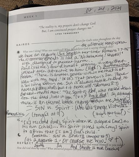 Customer photo review of Daily Kairos Prayer Journal